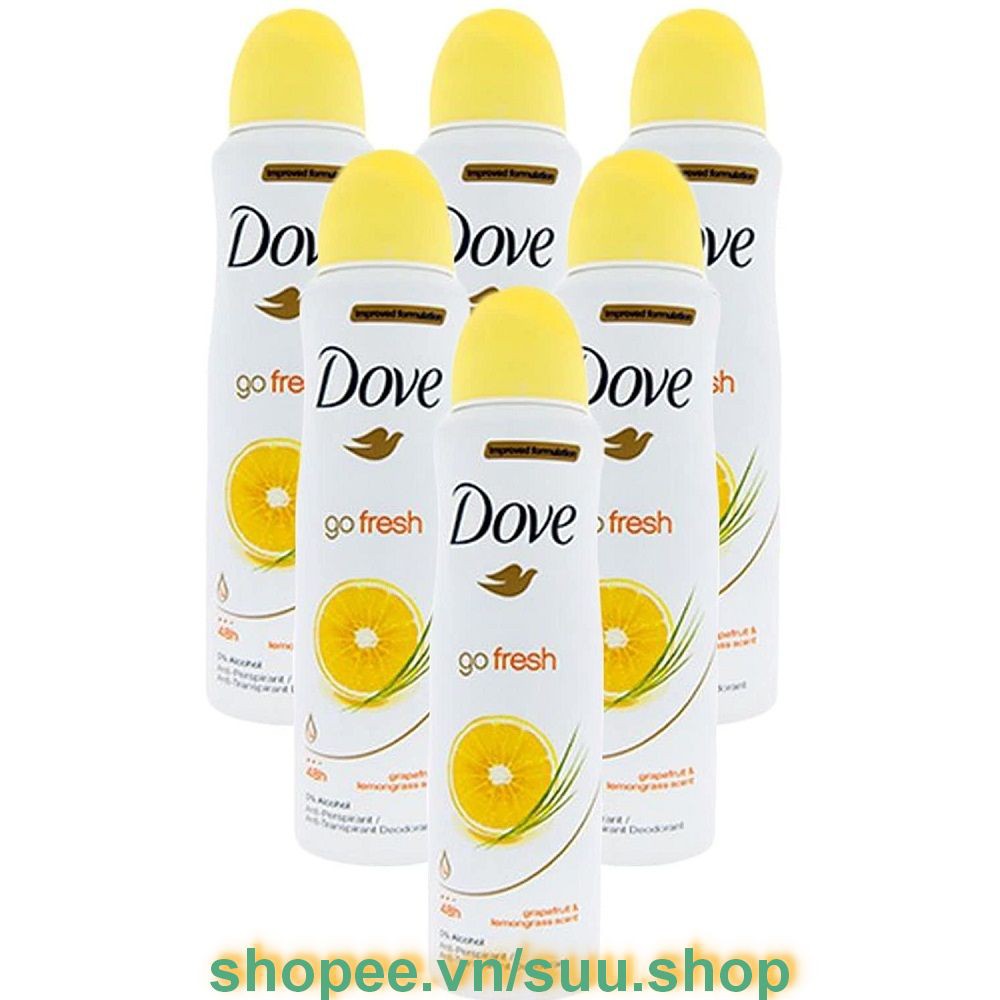 Xịt Khử Mùi Nữ 150Ml Dove Go Fresh Chanh, suu.shop Cam Kết 100% Chính Hãng.