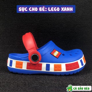 Dép sục cross lego màu xanh dương siêu dễ thương, chống trơn trượt và bảo vệ chân bé