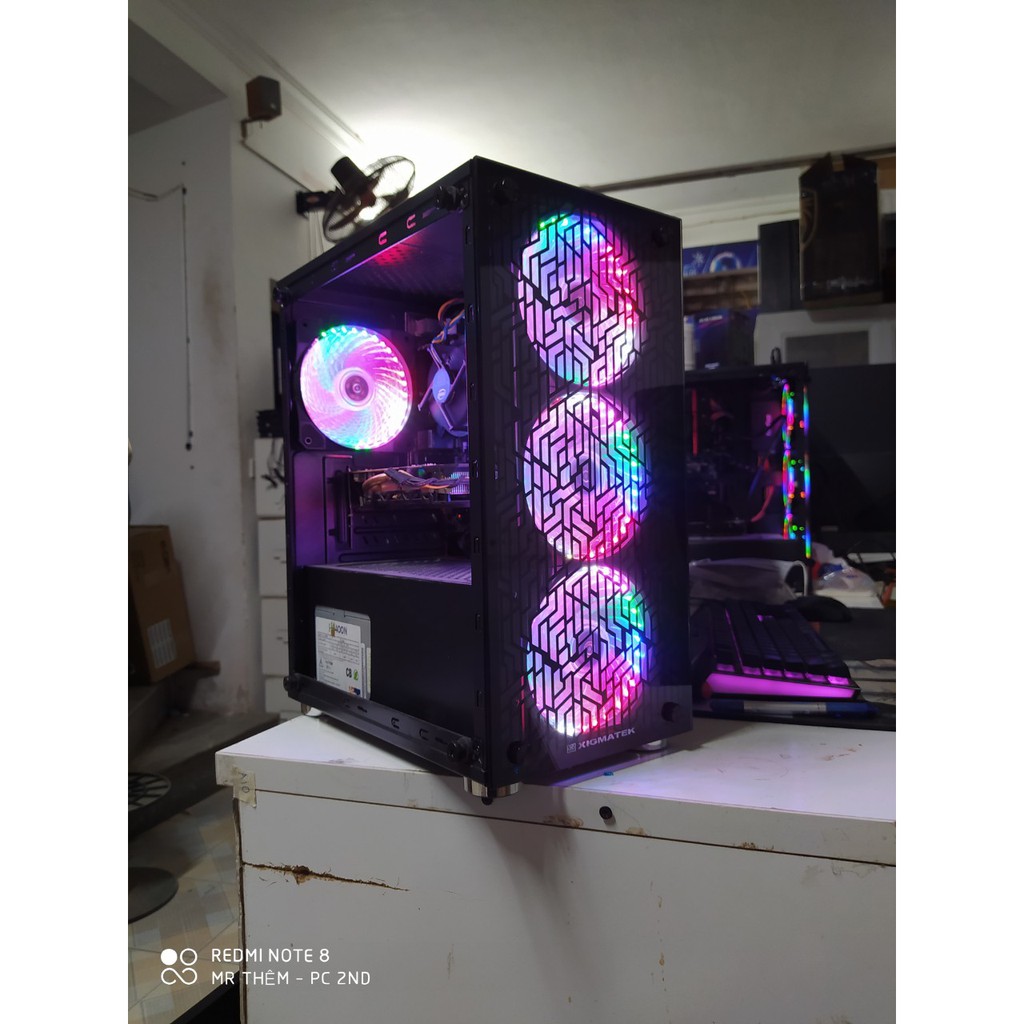 COMBO Vỏ Case Xigmatek NYX + 4 Fan LED 5 Màu có Ảnh Thật