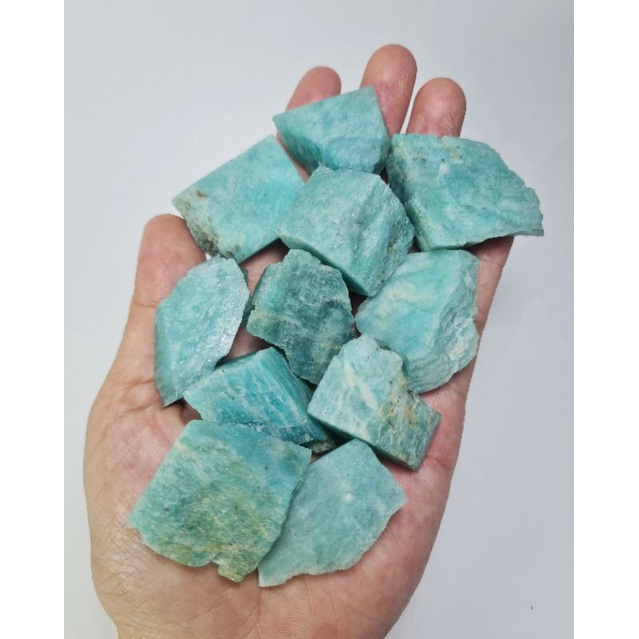 Đá thô tự nhiên Amazonite có 2 kích cỡ dùng thanh tẩy bài, làm handmade, sưu tầm...