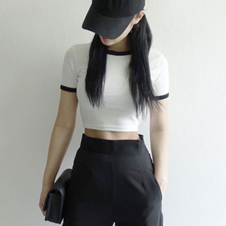 Áo Croptop Ngắn Tay Nữ Body tôn dáng Hè 2022