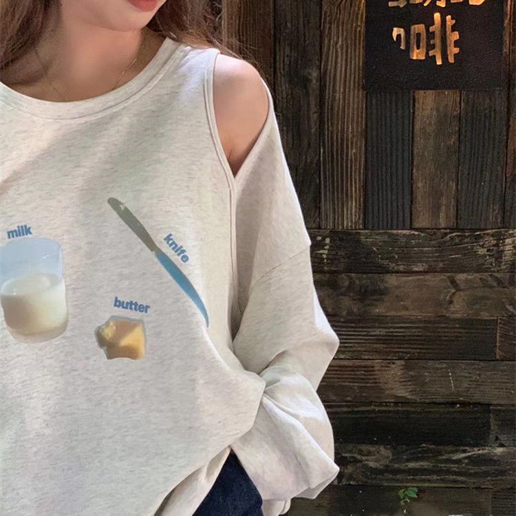 Áo Sweater Cổ Tròn Tay Dài Dáng Rộng In Họa Tiết Thời Trang Mùa Thu 2022 Mới Cho Nữ