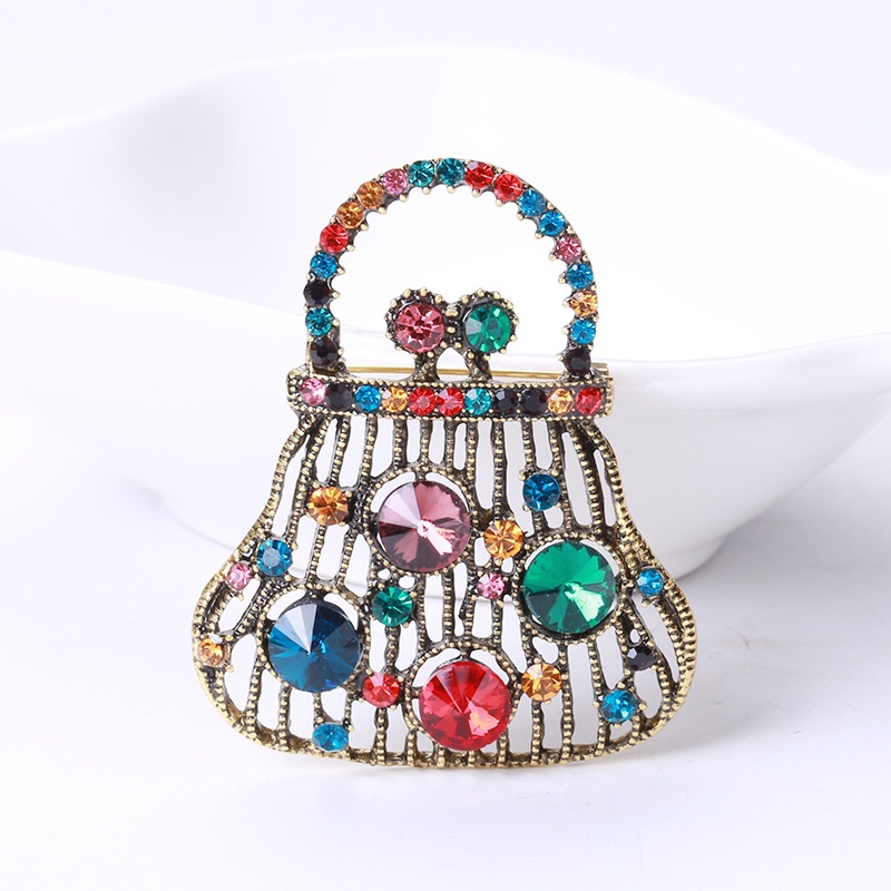 Ghim Cài Áo Hình Túi Xách Đính Đá Thời Trang Sang Trọng