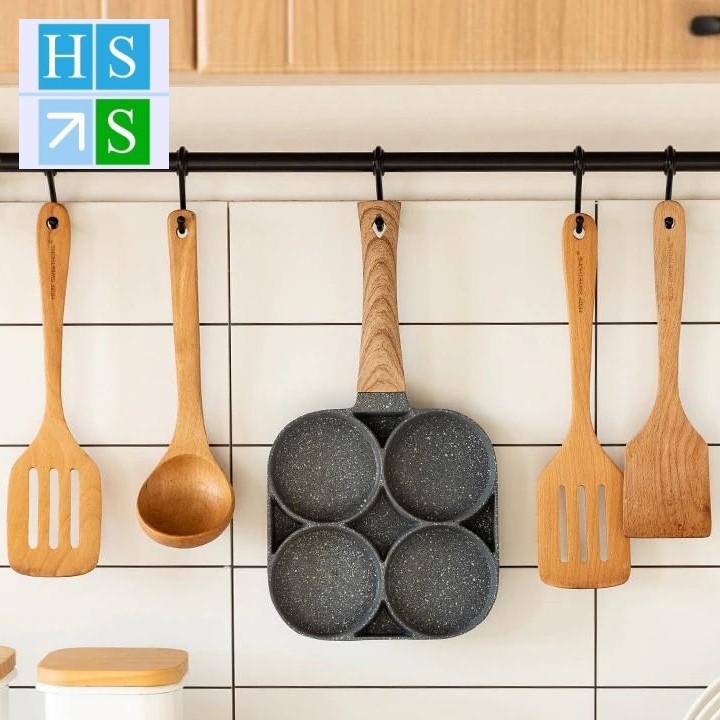 Chảo 4 ngăn chiên rán trứng làm bánh chống dính dùng được mọi loại bếp - HS Shop Thủ Đức