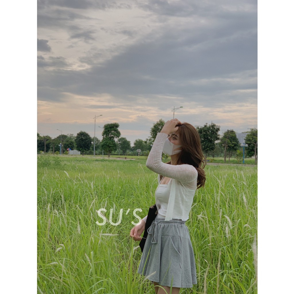Áo cardigan mongtoghi trơn 1 cúc viền lượn A1842 SUSTORE