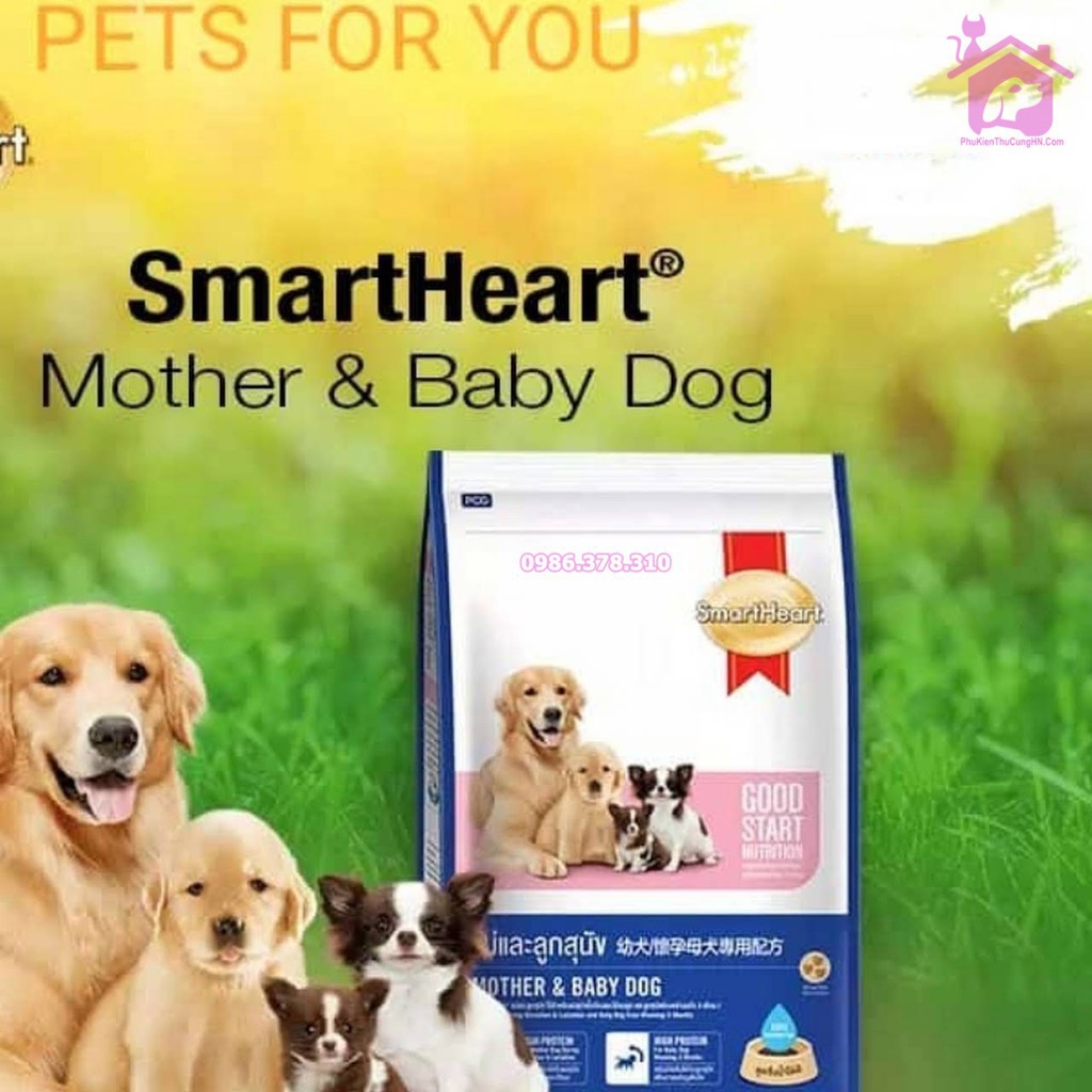 [ Bán sỉ ] THỨC ĂN CHÓ Hạt smart heart cho chó bầu và chó con 1.3kg