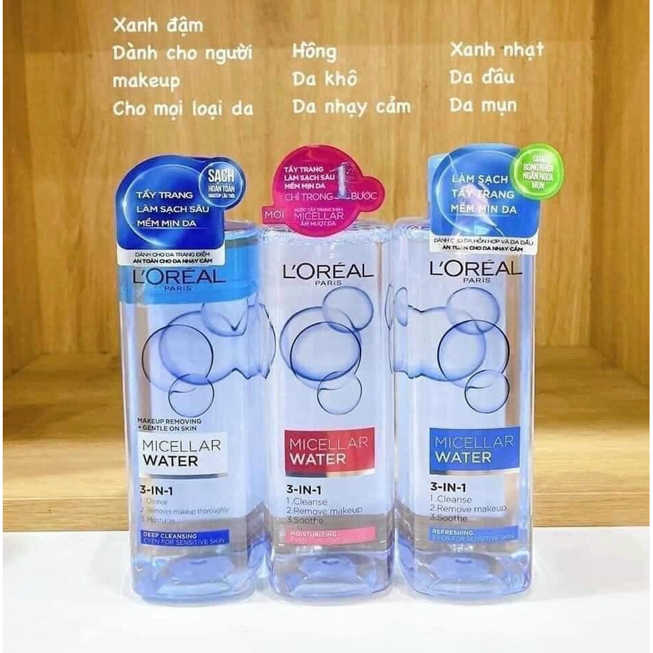Nước tẩy trang L'Oreal Paris 3-in-1 Micellar Water 400ml | BigBuy360 - bigbuy360.vn