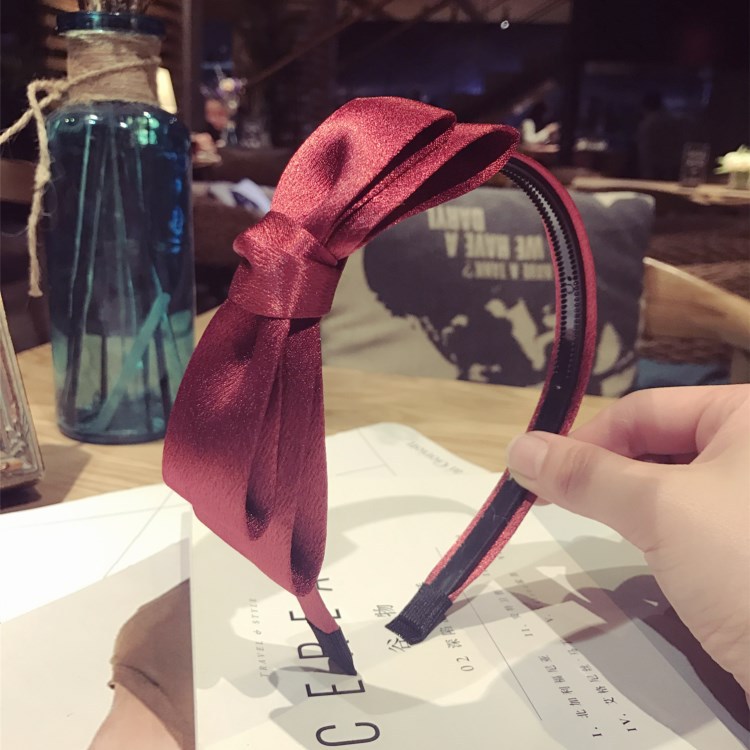 Băng Đô Vải Hai Lớp Đính Nơ Chống Trượt Phong Cách Hàn Quốc Mới