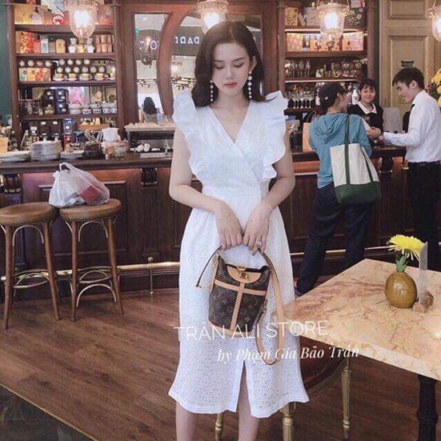 Đầm thô ren trắng