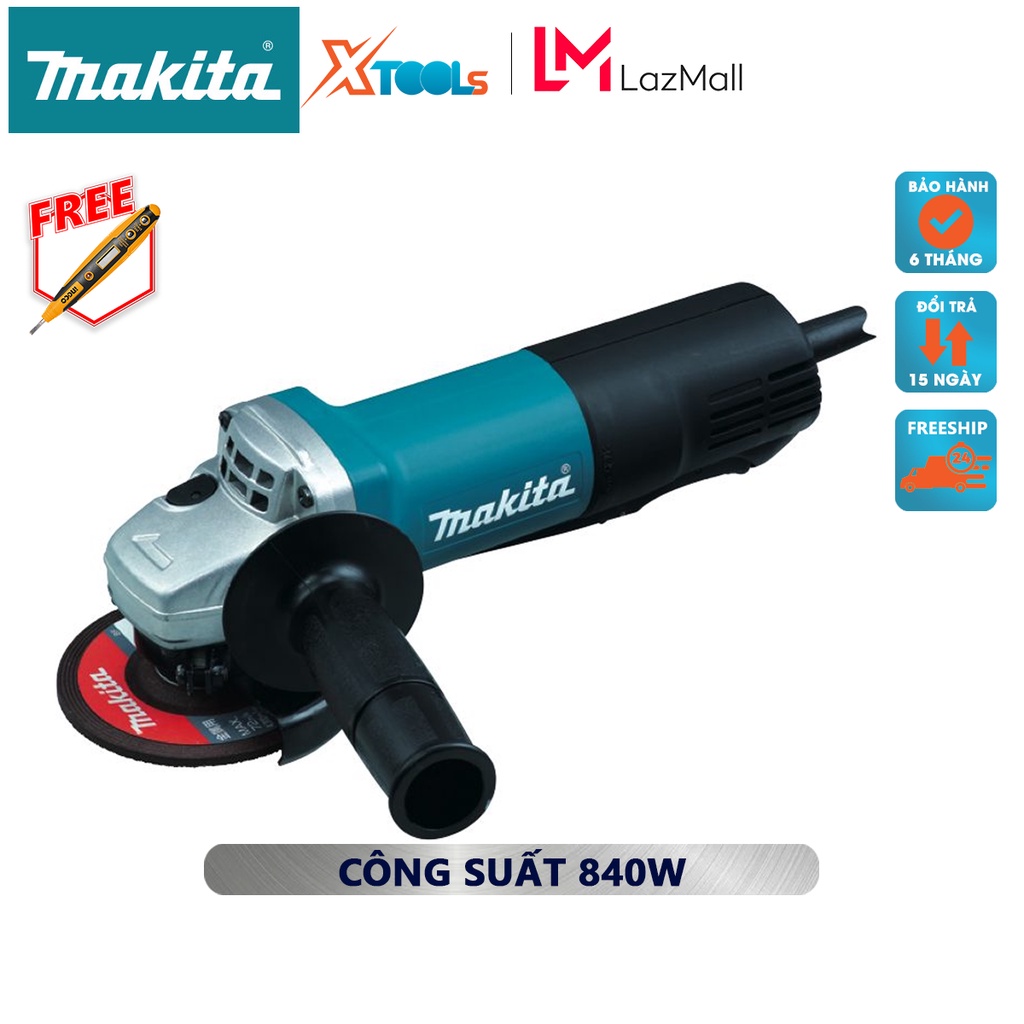 Máy mài góc Makita 9556HP | máy mài cầm tay công tắc bóp công suất 840W tốc độ không tải 11000 rpm [CHÍNH HÃNG]