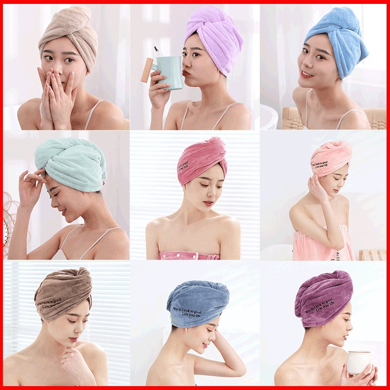 Khăn gội đầu, quấn tóc cao cấp cho nữ mềm mịn thấm hút tốt