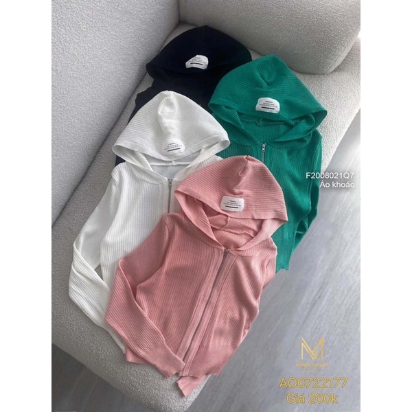 Áo khoác len có nón kéo khóa hàng nhập chuẩn