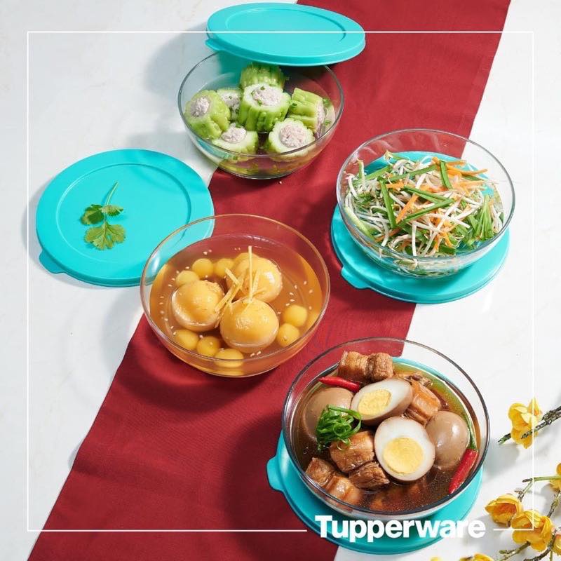 Bộ hộp ngăn mát chịu nhiệt Clear Bowl 750ml (4) thân trong dễ quan sát kín khí kín nước nhựa nguyên sinh an toàn 100%