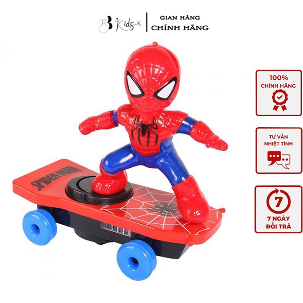 BB Kids Đồ Chơi Người Nhện Trượt Ván