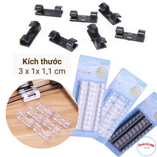 Bộ 20 kẹp cố định dây điện, dây cáp sạc – Kẹp dây ddiejn dán tường thông minh tiện lợi Br 00901