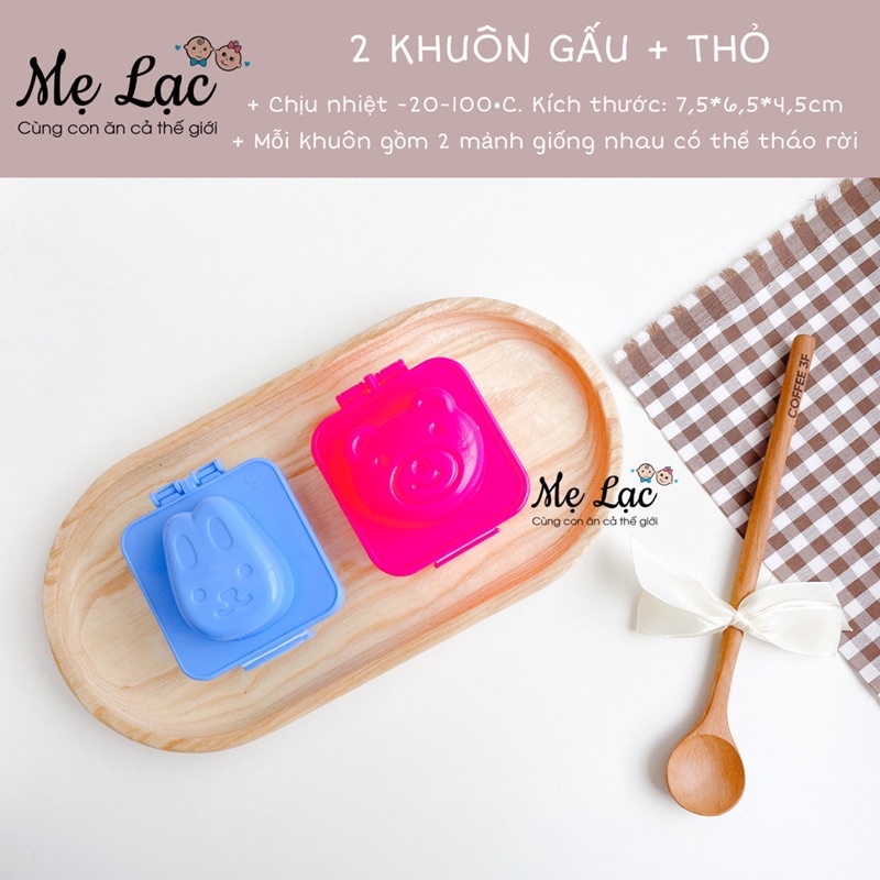 Bộ khuôn đậu hũ, ép cơm, làm bánh tạo hình đáng yêu cho bé ăn dặm