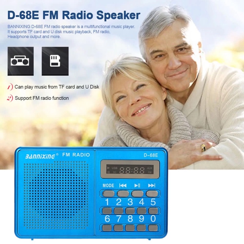 Đài Radio BANNIXING D-68E Hỗ Trợ Khe Cắm Thẻ Nhớ USB