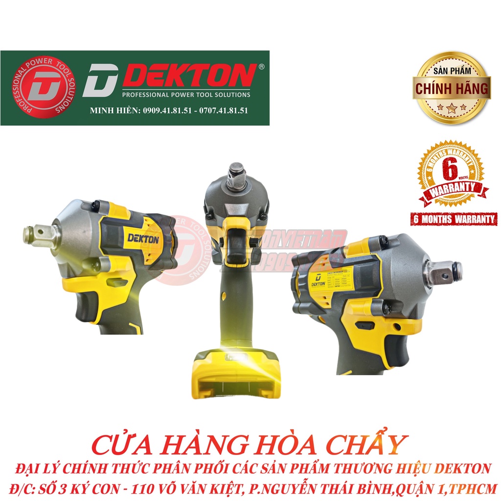 Máy Siết Bulong Dekton 380N.m / DW20-IW380NCP / Chân Pin Phổ Thông Dewalt / Dòng Compact Wrench - Thân Nhỏ Gọn