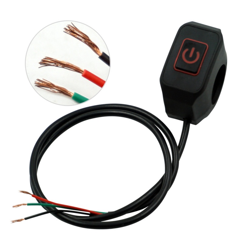 Công Tắc Đèn LED 12V 22mm Gắn Tay Lái Xe Máy