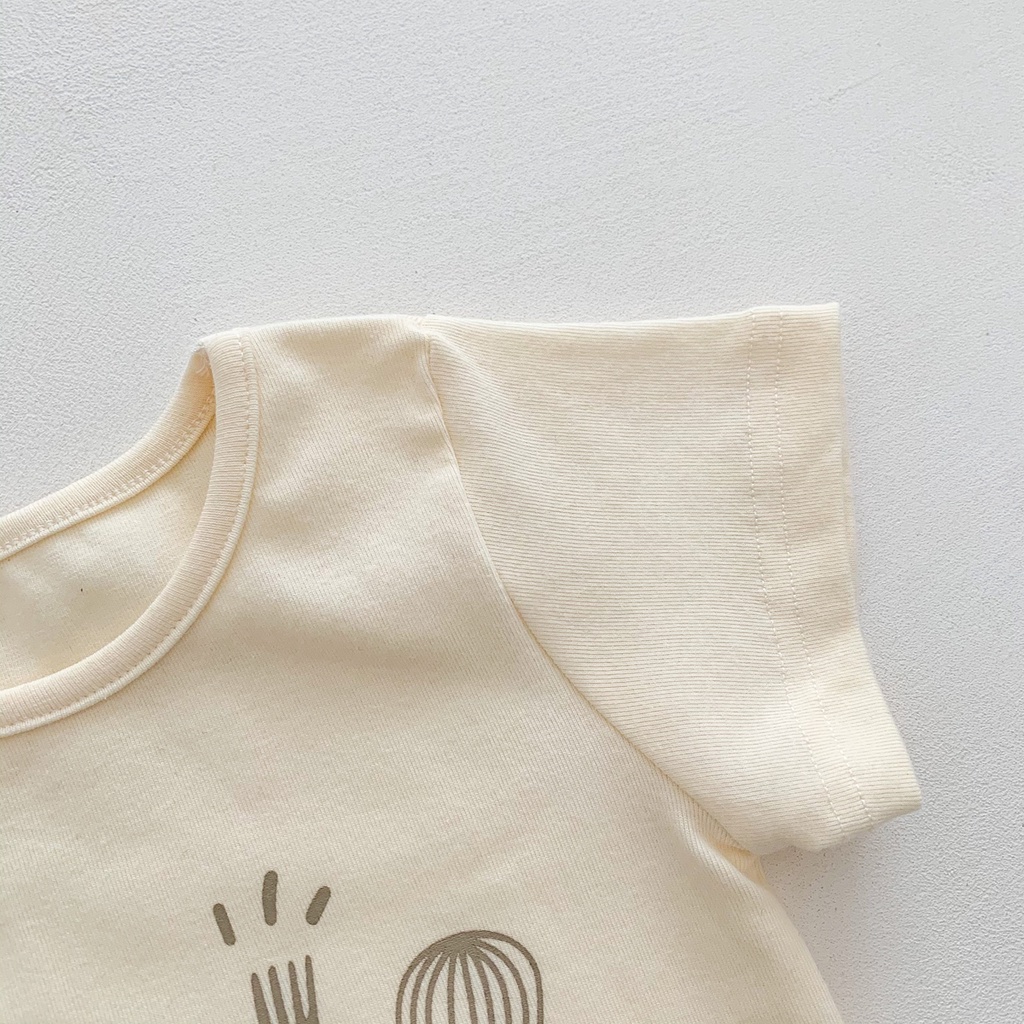 Jumpsuit DàI Tay In HoạT HìNh + Mũ Dễ Thương Cho Bé GáI