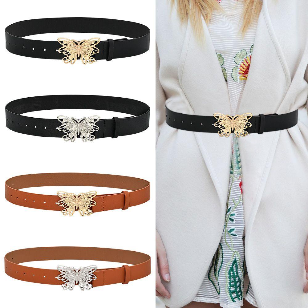 Thắt Lưng Khóa Kim Loại Hình Bướm Phong Cách Retro