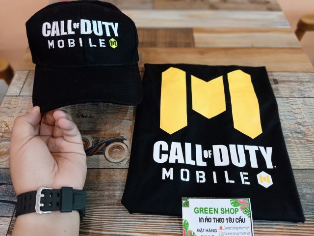 Combo Áo Thun Games In Logo Call of Duty Và Nón Thêu