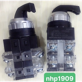 Công tắc xoay 3 vị trí tự giữ phi 25 2NO+2NC CRSL253A2 /(CRSL253A1+Tiếp điểm) Hanyoung Nux