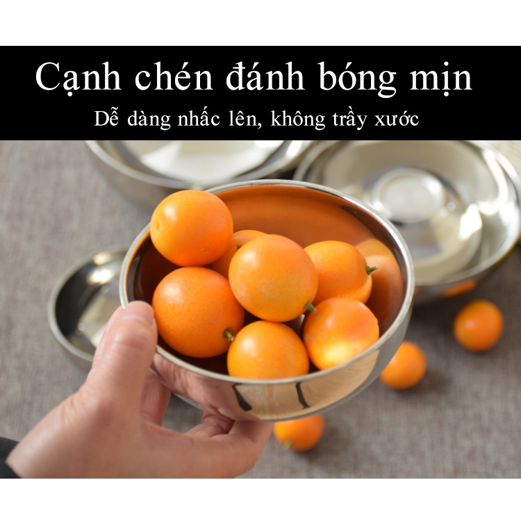 Bát inox hai lớp cách nhiệt chống bỏng chén canh cho trẻ em