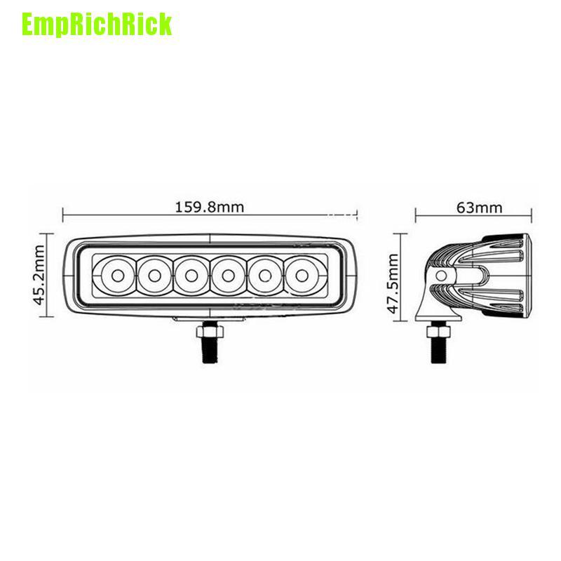 Thanh Đèn Led 6 Bóng 18w Ánh Sáng Vàng Cho Xe Hơi Xe Tải