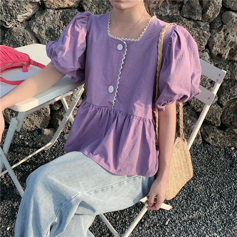 Áo Kiểu Tay Phồng Thiết Kế Mới Ngọt Ngào Thời Trang Mùa Hè Theo Phong Cách