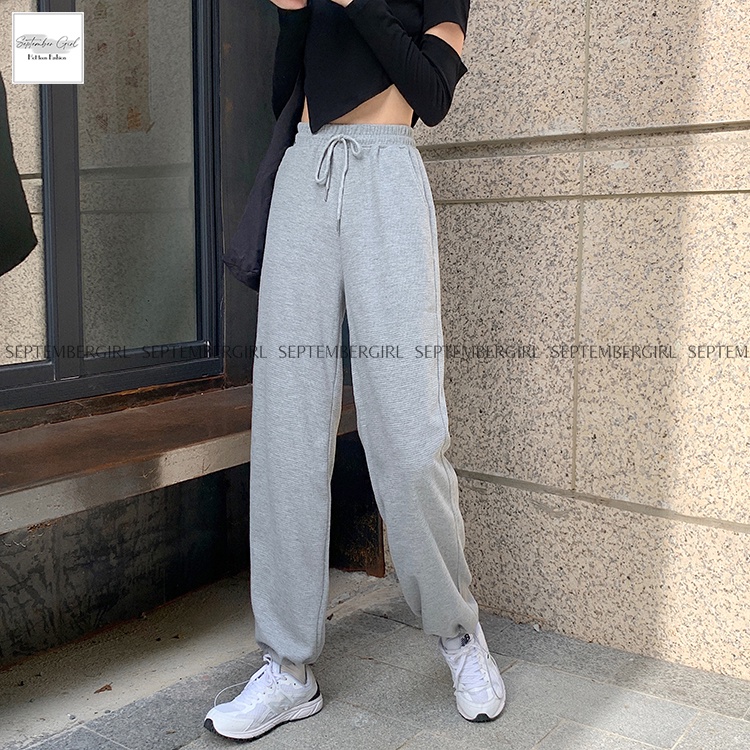 Quần culottes nữ SEPTEMBERGIRL ống suông rộng rút gấu dáng thể thao - JOGGER NAM 064V2