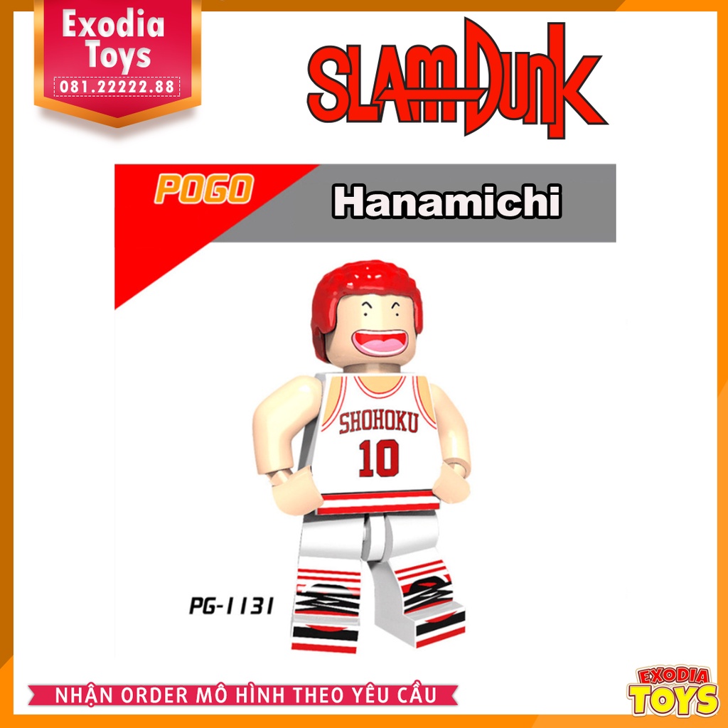 Xếp hình Minifigure nhân vật  Slam Dunk Cao Thủ Bóng Rổ đội Shohoku - Đồ chơi lắp ghép sáng tạo - POGO 8092