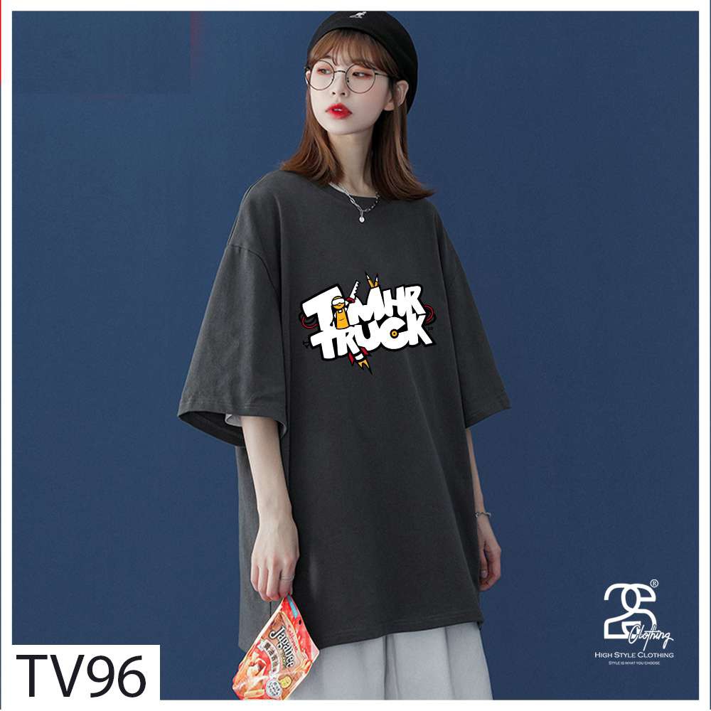 Áo Thun Cổ Tròn Nam Nữ Tay Ngắn Phong Cách Hàn Quốc 2s Clothing Áo Phông Form Rộng Đen Giấu Quần Giá Rẻ In Chữ TV96 | BigBuy360 - bigbuy360.vn