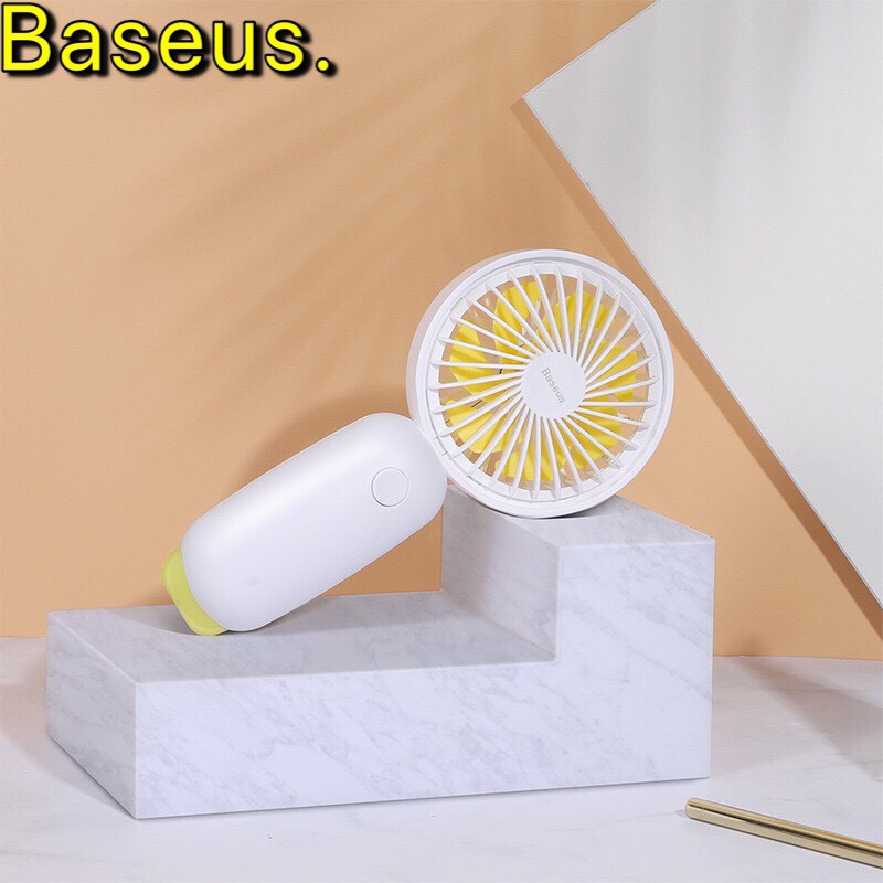 Quạt mini cầm tay 3 tốc độ chính hãng baseuscó đèn led đom đóm
