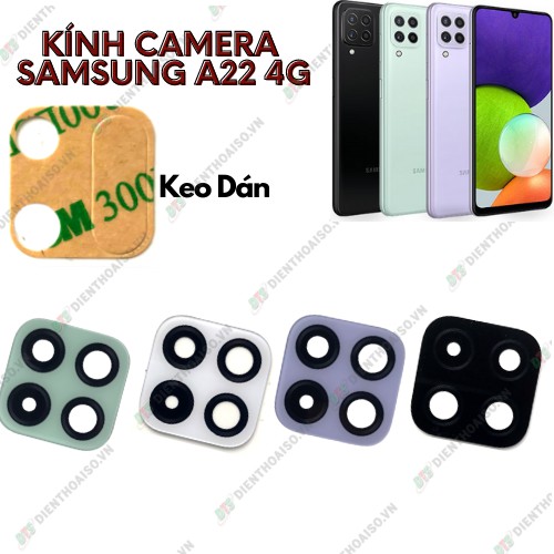 Kính camera samsung a22 4g kèm keo dán