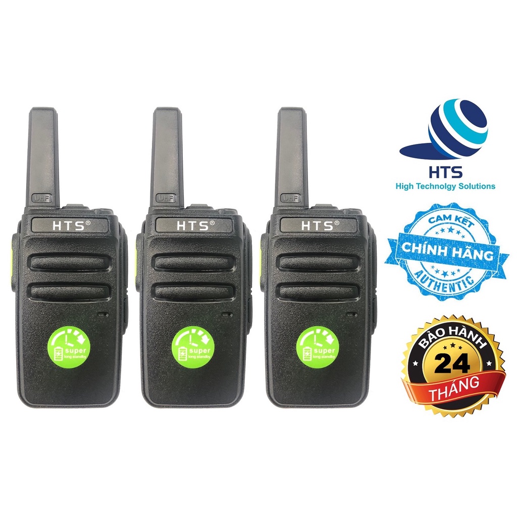 Bộ 3 Máy Bộ đàm HTS X3 Chính Hãng, Bảo Hành 24 Tháng, 2 Chế Độ Sạc, Loa Siêu To, Pin Dùng &gt;18h, Micro Siêu Nhạy