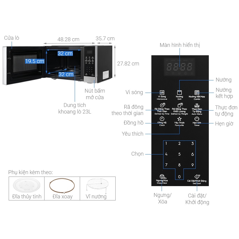 Lò vi sóng có nướng Electrolux EMG23DI9EBP 23 lít - Smart House