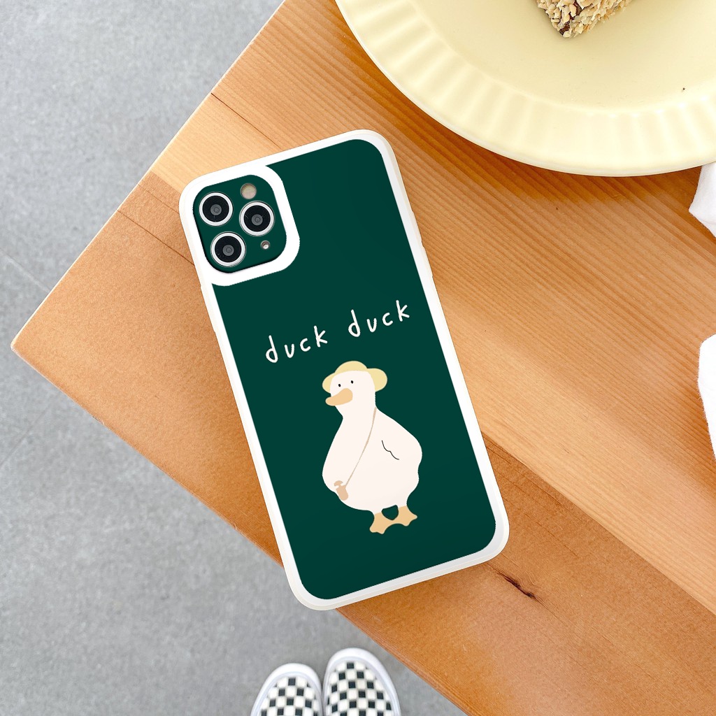 Ốp lưng iphone Chú Vịt vui nhộn cạnh vuông chống sốc cho iphone 8plus x xsmax 11pro max 12pro 12promax13promax tr1164