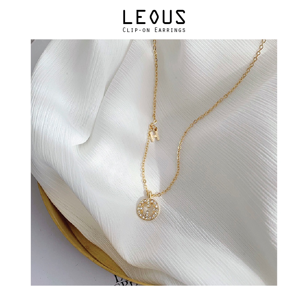 Vòng cổ choker dây xích mặt tròn chữ H VC017 Leous Accessories