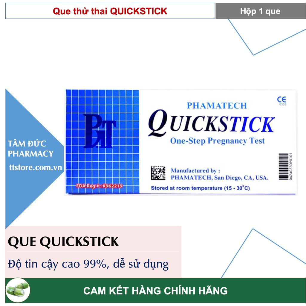 Que thử thai QUICKSTICK - Pregnancy test - HCG - Nhập khẩu từ USA