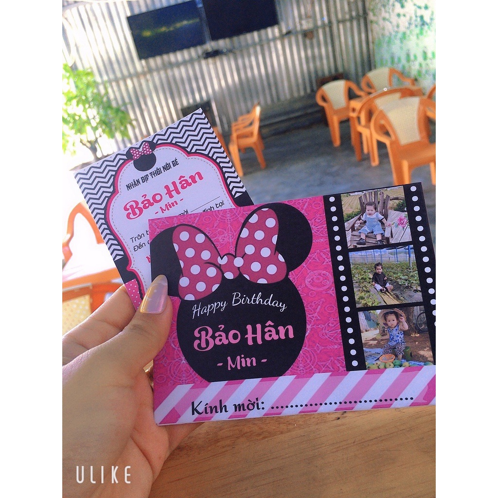 Set 10 Thiệp mời sinh nhật ghép hình và in nội dung theo yêu cầu