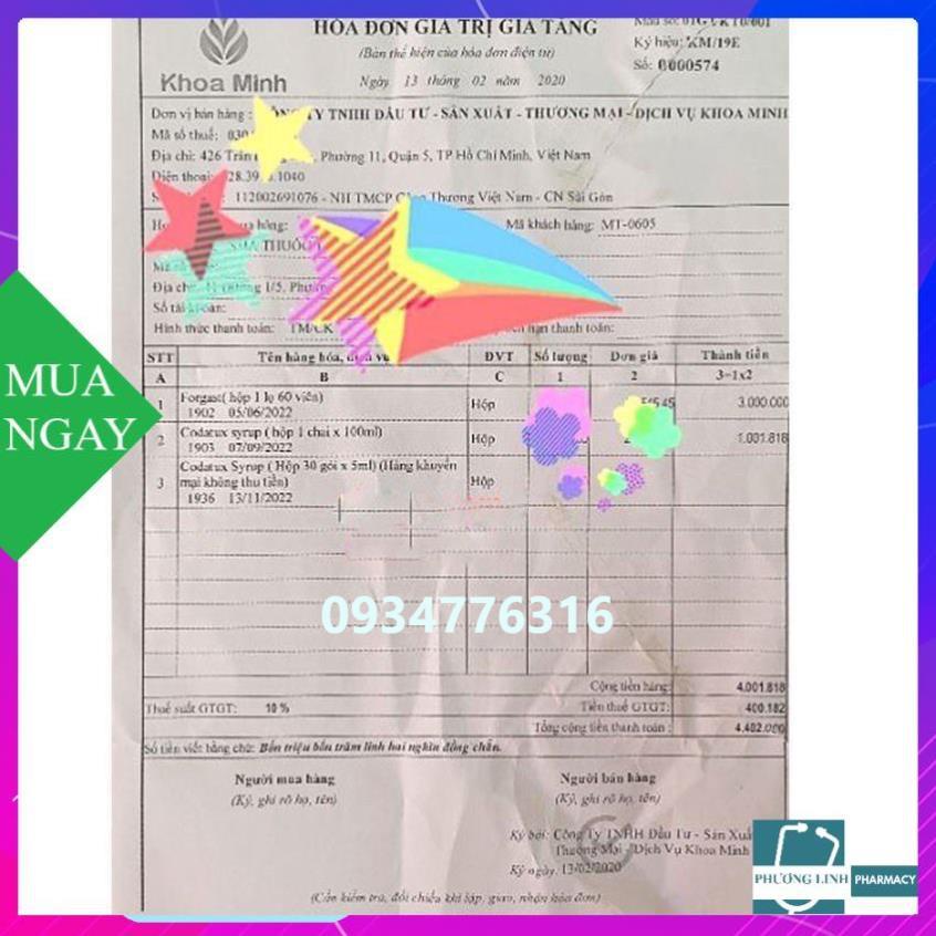 Codatux Syrup giúp giảm ho và viêm họng, chai 100ml