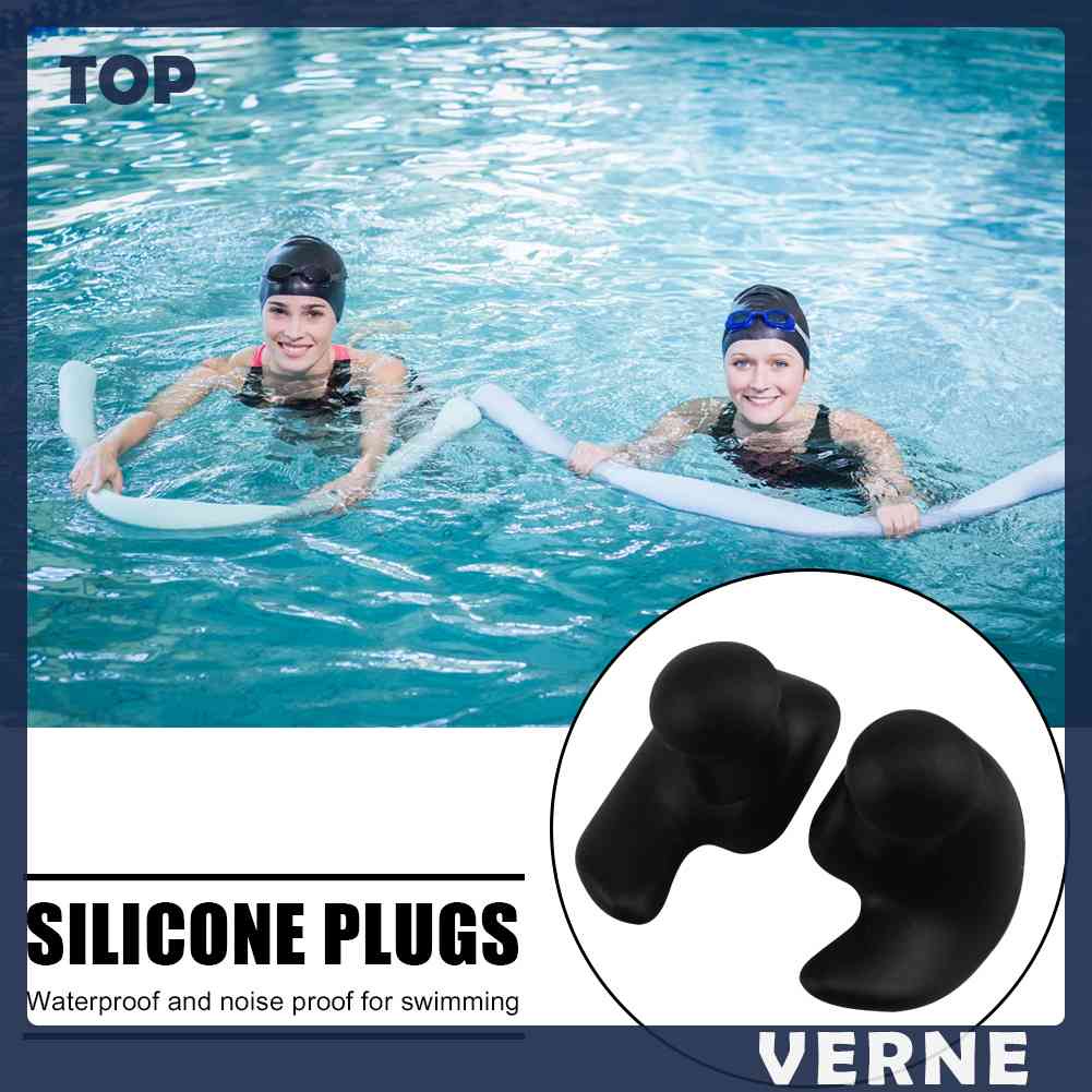 1 Cặp Nút Bịt Tai Bằng Silicone Chống Thấm Nước Tiện Dụng Khi Đi Bơi
