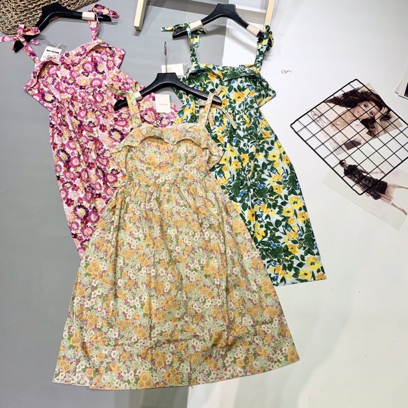 Váy hoa hai dây bo vun | BigBuy360 - bigbuy360.vn