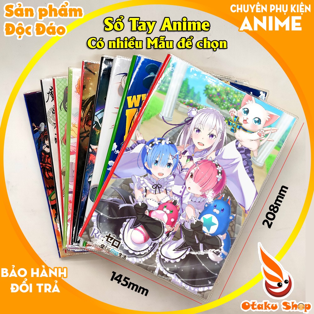 Sổ tay Anime Re Zero khổ A5 bìa in hình hoạt hình xinh xắn giấy dày có kẻ sọc 120 trang chuyên dành cho Otaku