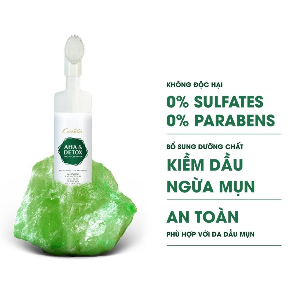 Sữa Rửa Mặt Ngăn Ngừa Mụn AHA Detox 150ml, Sữa Rửa Mặt Sạch Nhờn, Kiềm Dầu