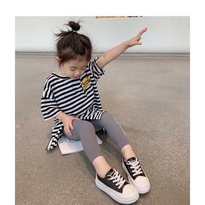 Quần legging dài bé gái cạp cao form 10-22kg thêu chữ lên dáng bao xinh_Quần legging bé gái dáng ôm