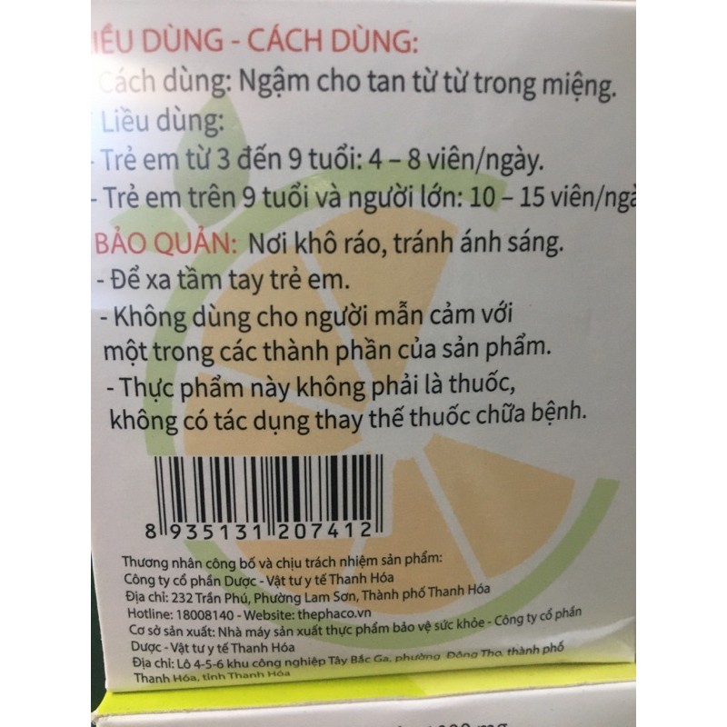 VIÊN NGẬM VITAMIN C KIDS
