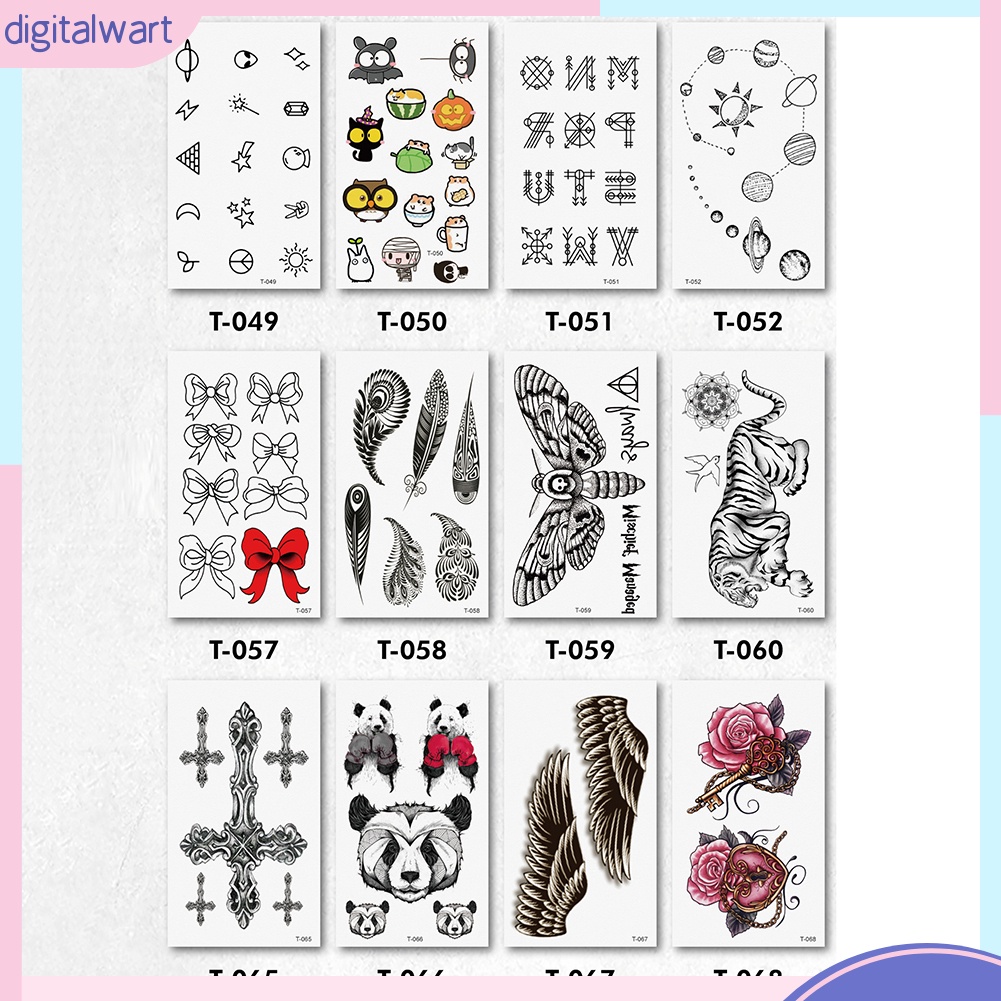 Hình xăm dán tạm thời chống nước họa tiết hoa và thú đáng yêu