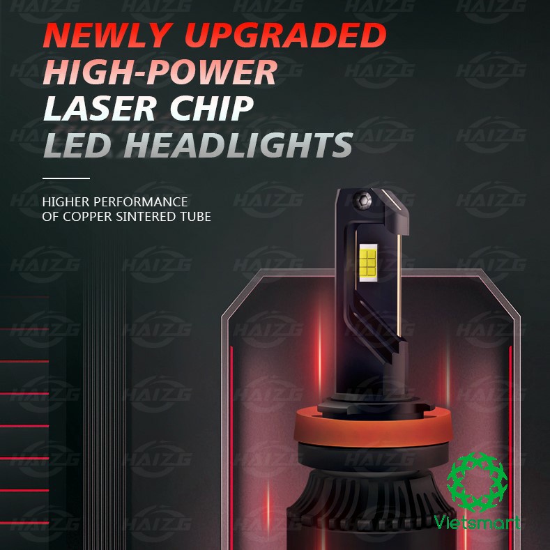 Đèn pha LED Unilight S11 100W 20000LM chip LED LASER 3570 6 NHÂN hiệu suất cao cho ô tô
